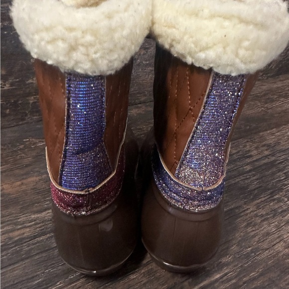 Jessica Carlyle Duck Rain Snow Cozy Brown Quilted Winter Boots - Picture 4 of 13